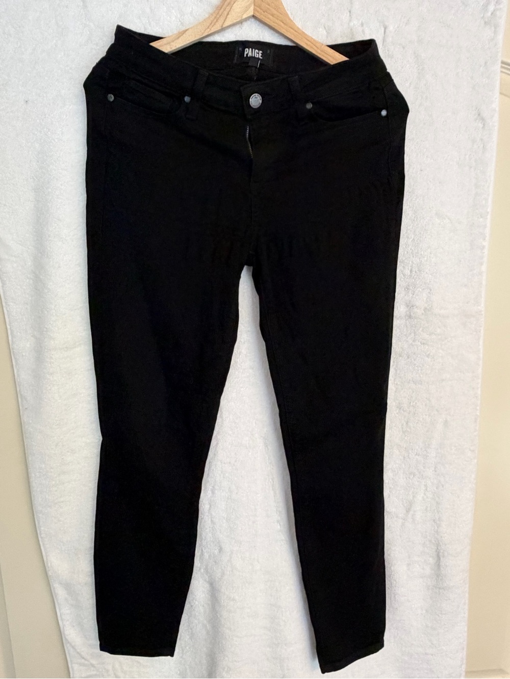 PAIGE Black High-Rise Slim Jeans